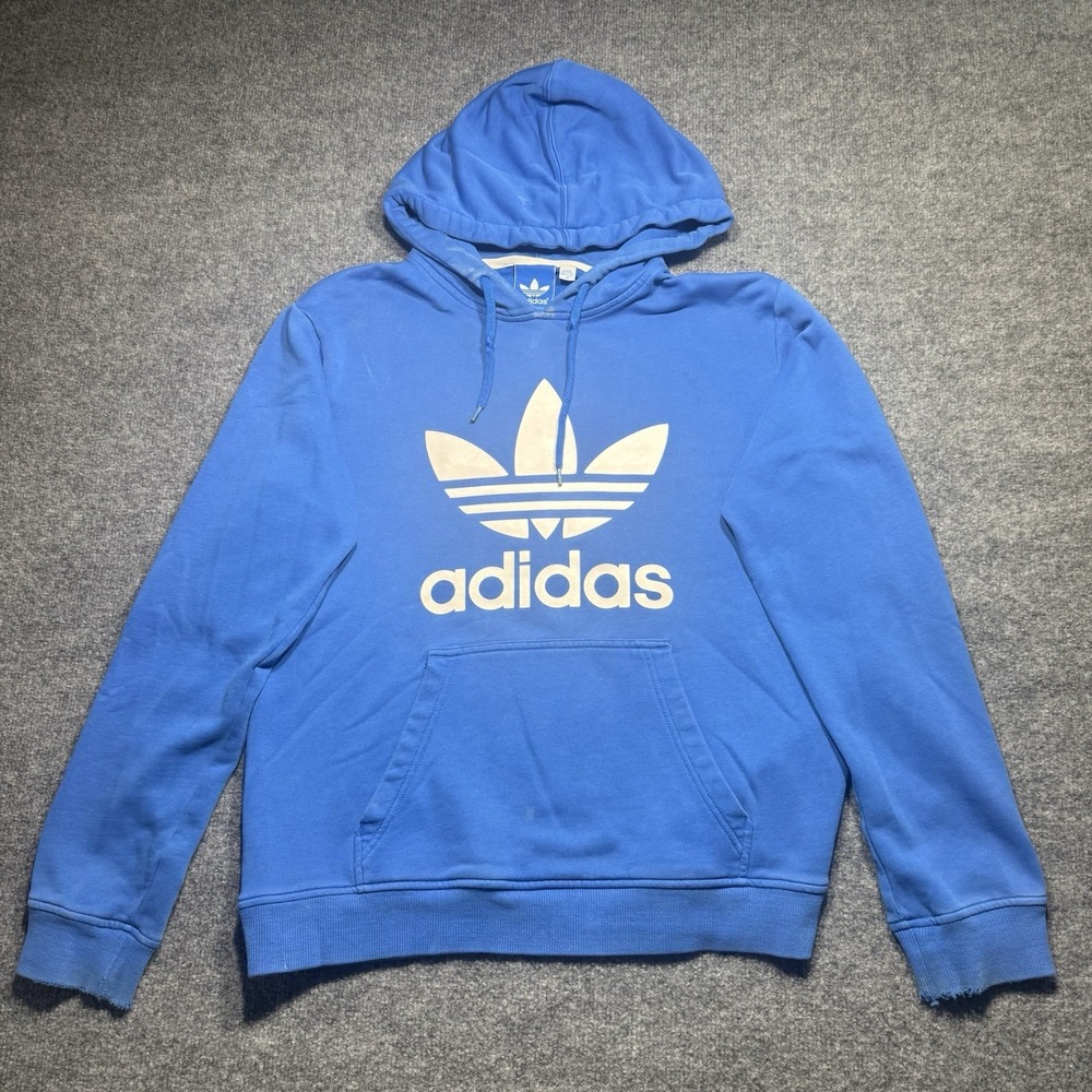 Classic Adidas Originals Trefoil Hoodie Lucid Blue Size Medium